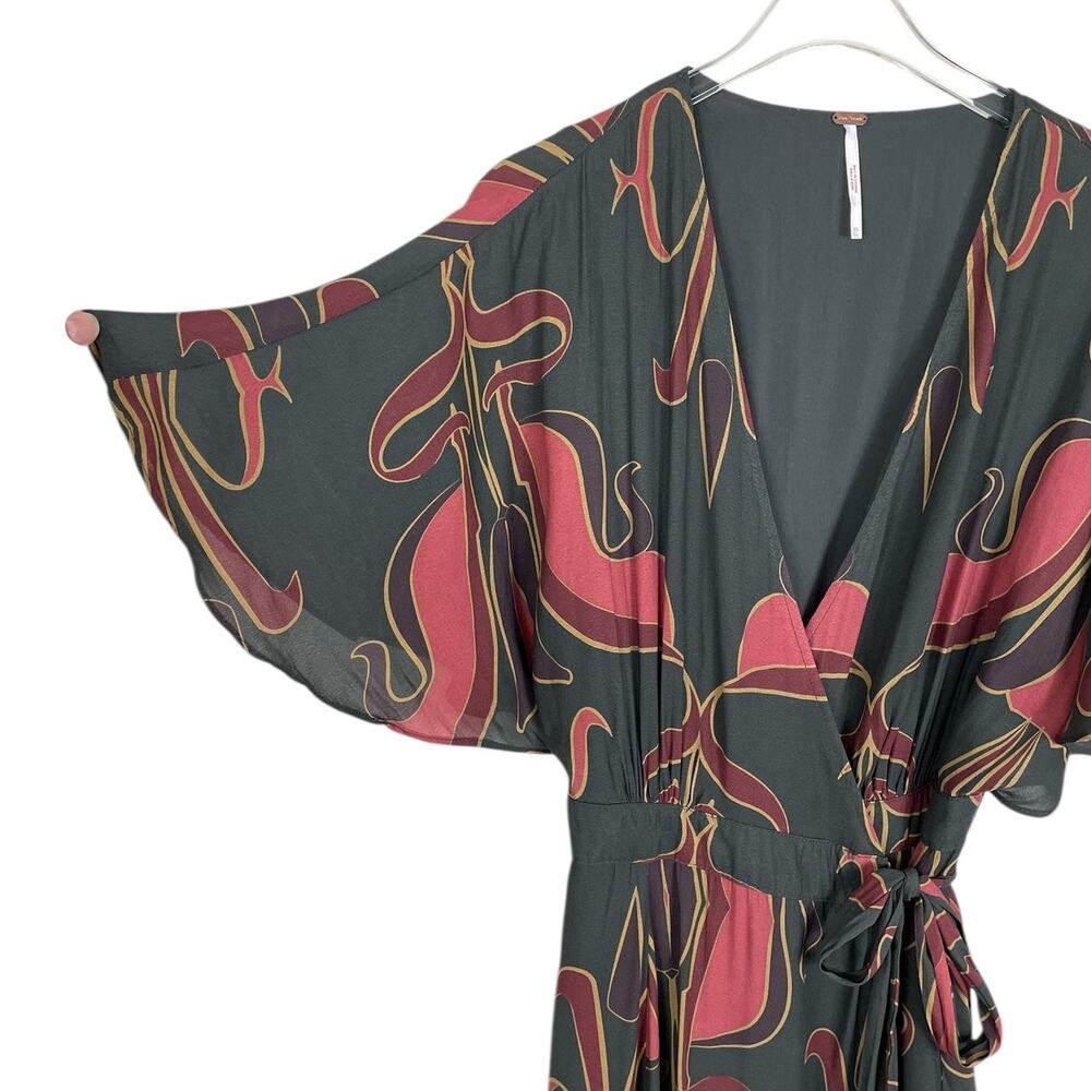 Free People Sweet Escape Floral Maxi Wrap Dress Boho Festival Size XS - Picture 9 of 16
